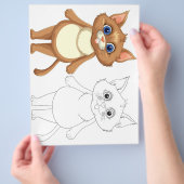 かわいい猫のカラーリングページ チラシ (手)