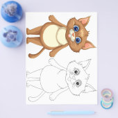 かわいい猫のカラーリングページ チラシ (シングル)