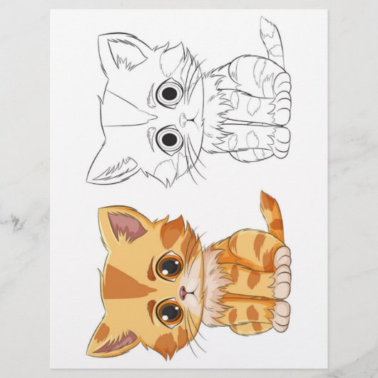 かわいい猫のカラーリングページ チラシ (正面)