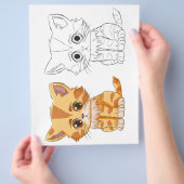 かわいい猫のカラーリングページ チラシ (手)