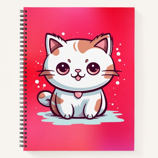 かわいい猫のカワイイスタイルのクリップアート ノートブック (正面)
