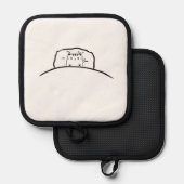 かわいい猫のキッチン雑貨、猫 鍋敷き (正面/裏面)