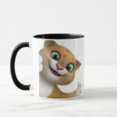 かわいい猫のキャラクターのクローズアップ マグカップ (左)