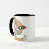 かわいい猫のキャラクターのクローズアップ マグカップ (正面左)