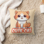 かわいい猫のキャラクタークッションカバー クッション (ブランケット)