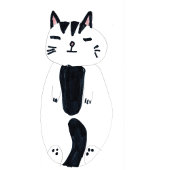 かわいい猫のキャラクタークリスマス+子供の名前 ラッピングペーパー