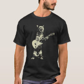 かわいい猫のギター演奏 Tシャツ (正面)