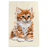 かわいい猫のギフトバッグ ミディアムペーパーバッグ (正面)