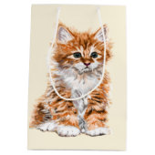 かわいい猫のギフトバッグ ミディアムペーパーバッグ (裏面)