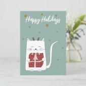 かわいい猫のギフト付きホリデーカード シーズンカード (スタンド正面)