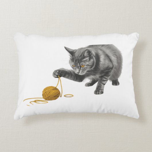 かわいい猫のクッション | 愛らしいネコの抱き枕 アクセントクッション (正面)
