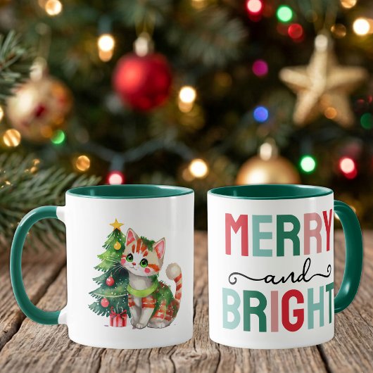 かわいい猫のクリスマスおめでたいデザイン マグカップ