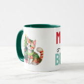 かわいい猫のクリスマスおめでたいデザイン マグカップ (正面左)