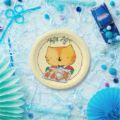 かわいい猫のクリスマスの紙皿 ペーパープレート (パーティー)