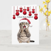 かわいい猫のクリスマスカード カード (黄色い花)