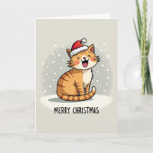 かわいい猫のクリスマスカード カード (正面)
