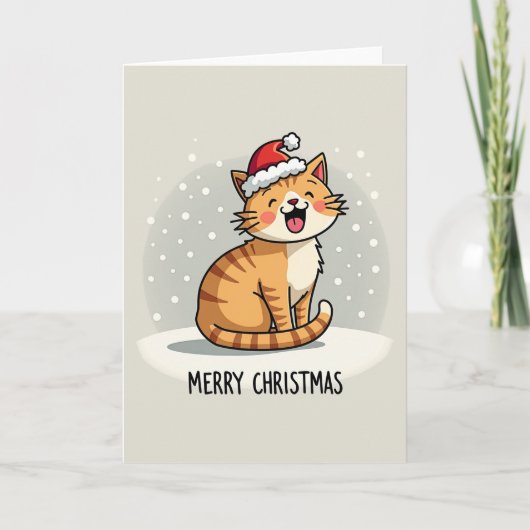 かわいい猫のクリスマスカード カード (正面)