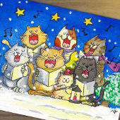 かわいい猫のクリスマスキャロルシンガーズのポストカード ポストカード