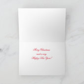 かわいい猫のクリスマスグリーティングカード サンキューカード (内部)