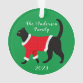 かわいい猫のクリスマスツリーパーソナライズされた オーナメント (裏面)