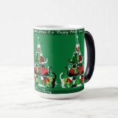 かわいい猫のクリスマスツリーパーソナライズされた モーフィングマグカップ (正面右)