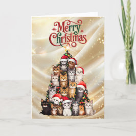 かわいい猫のクリスマスツリー シーズンカード