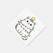 かわいい猫のクリスマスデザイン スタンダードカクテルナプキン (角)