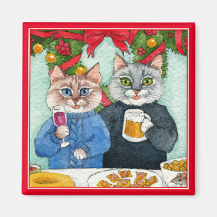 かわいい猫のクリスマスパーティー マグネット