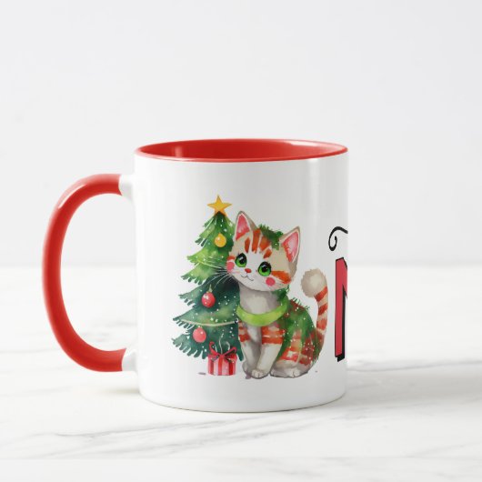 かわいい猫のクリスマスマジック マグカップ (左)