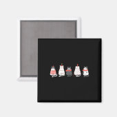 かわいい猫のクリスマス電飾 面白いクリスマスプレゼント マグネット (正面/裏面)