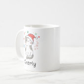 かわいい猫のクリスマス オリジナルネーム コーヒーマグカップ (正面左)