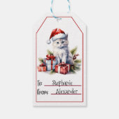 かわいい猫のクリスマス ギフトタグ (裏面)