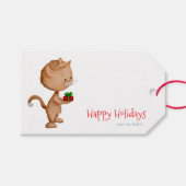 かわいい猫のクリスマス ギフトタグ (正面(横))