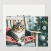 かわいい猫のクリスマス シーズンカード (正面/裏面)