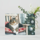 かわいい猫のクリスマス シーズンカード (スタンド正面)