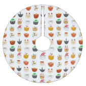 かわいい猫のクリスマス ブラッシュドポリエステルツリースカート (正面)