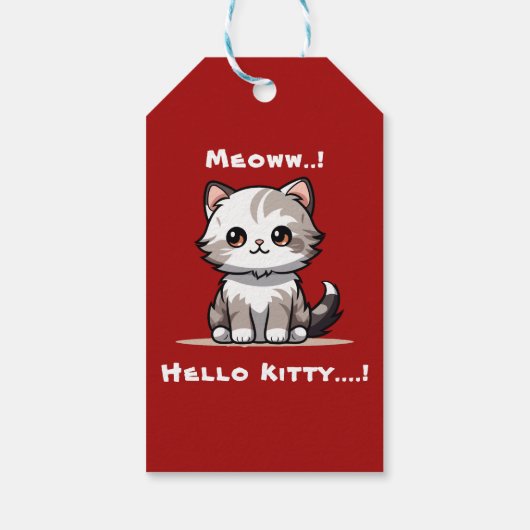 かわいい猫のクリスマス・ユーモア ギフトタグ (裏面)