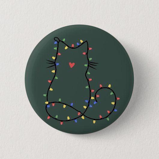 かわいい猫のクリスマス 猫のママ おもしろい クリスマス 猫好き 缶バッジ (正面)