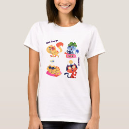 かわいい猫のグラフィックTシャツ Tシャツ