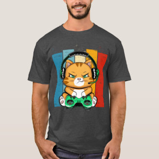 かわいい猫のゲーミング 猫好き かわいい ビデオゲーム ヴィンテージ Tシャツ