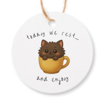 かわいい猫のコップギフタグ | 景品ボックス タグ