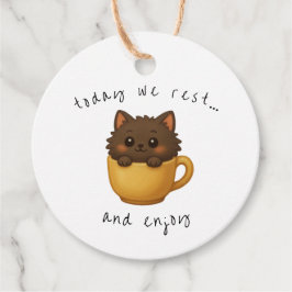 かわいい猫のコップギフタグ | 景品ボックス タグ