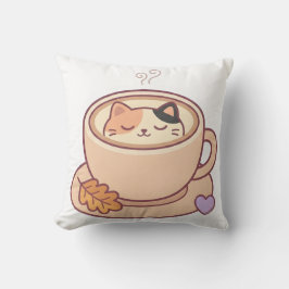 かわいい猫のコーヒーカップのスローピロー クッション
