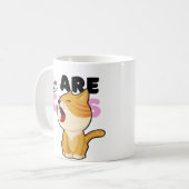 かわいい猫のコーヒーカップ コーヒーマグカップ (正面左)