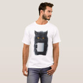 かわいい猫のコーヒーマグ - セラミックの遊び心のあるデザインの猫 L Tシャツ (正面フル)