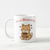 かわいい猫のコーヒーマグ、猫好きへのギフト コーヒーマグカップ (左)