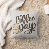 かわいい猫のコーヒー抱き枕 - クッション (ブランケット)