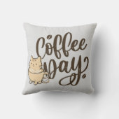 かわいい猫のコーヒー抱き枕 - クッション (裏面)