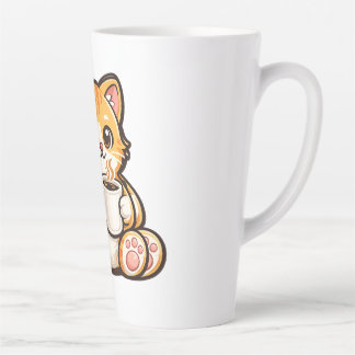 かわいい猫のコーヒー – ほっこりオレンジの猫がコーヒーを飲む  カフェラテマグ