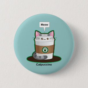 かわいい猫のコーヒー 缶バッジ